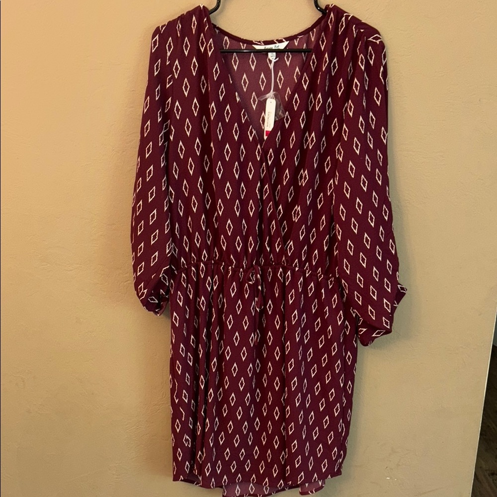 Krazy Kat Burgundy Diamond Midi Dress